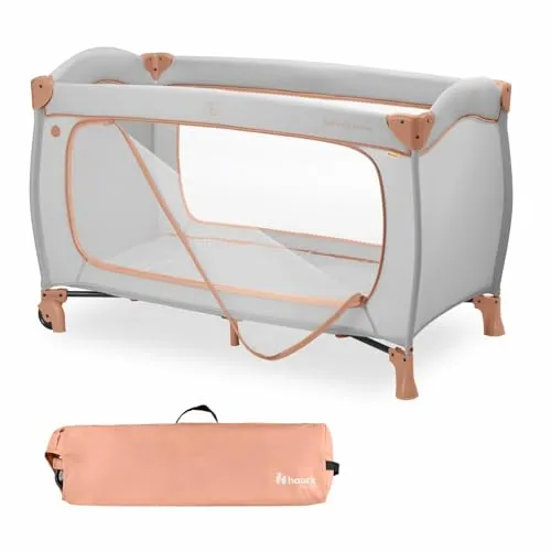 hauck Kinderreisebett Sleep N Play Go Plus mit XL Durchschlupf - Praktisches Baby Reisebett für Kleinkinder bis 15 kg, mit großem Durchschlupf für selbstständiges Krabbeln und optimalem Schlafklima durch gute Luftzirkulation.