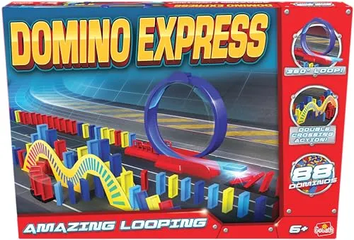 Domino Express Amazing Looping, Domino Spiel ab 6 Jahren mit Looping, Inklusive 88 Dominosteine, Geeignet als Geschenk für Jungen und Mädchen
