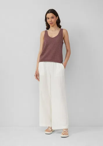 QS Chinos Hose Musselin-Hose mit weitem Bein