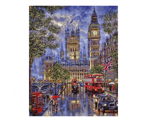 Schipper Malen-nach-Zahlen Premium Vollmond über London, 40 x 50 cm - Schreibutensilien, kreatives Malset mit 36 hochwertigen Acrylfarben, ideal für Kunstliebhaber ab 14 Jahren, für einen beeindruckenden 