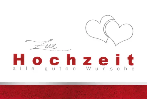 Hochzeit - Glückwunschkarte im Format 11,5 x 17 cm mit Briefumschlag