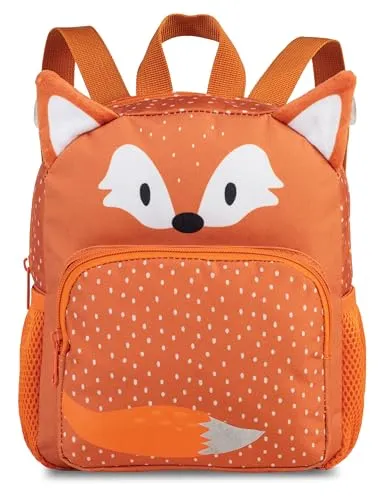 Produktbild Glühwürmchen Kinderrucksack „Ella“ – süßer Tier-Rucksack für Kinder ab 3 Jahren mit Hauptfach, Vortasche & Steckfächern – ideal für Kindergarten, Ausflüge & Freizeit (Fuchs)