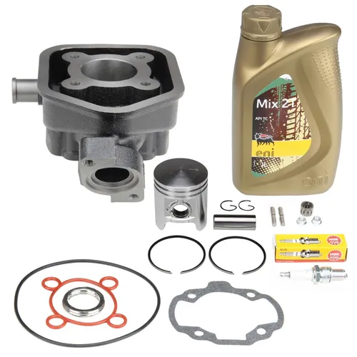 Zylinder Set inkl. Zündkerze + 2T-Öl für Peugeot 50ccm LC Speedfight Buxy Elyseo