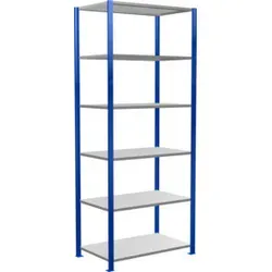 Steckregal GR150 kg - 2500 x 1000 x 600mm blau - Werkstatteinrichtung mit einer Tragkraft von 150 kg pro Boden, ideal für die optimale Nutzung von Lager- und Werkstattflächen.
