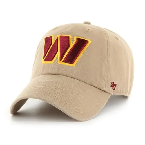 '47 NFL Washington Commanders Baseballkappe – Verstellbar, Unisex, Khaki - Zeigen Sie Ihren Teamgeist mit der stylishen '47 Baseballkappe! Diese offiziell lizenzierte Kappe aus weicher Acryl-Wollmischung bietet Komfort und eine perfekte Passform dank verstellbarem Riemenverschluss. Ideal für jeden Fan!