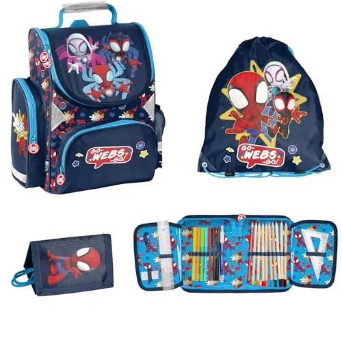 PASO Schulranzen Set 4-teilig Spidey