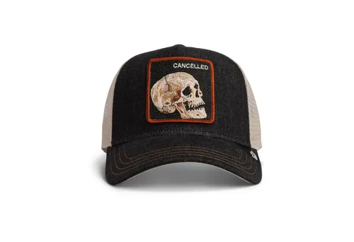 Goorin Bros. Denim Skull Trucker Cap - Stylische Trucker Cap aus hochwertigem Material mit verstellbarem Verschluss. Ideal für den täglichen Gebrauch und ein Must-Have für jeden Hutliebhaber. Authentizität garantiert durch holografischen Aufkleber.