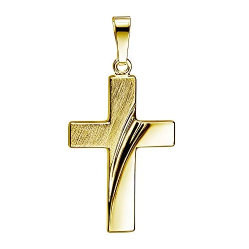 JEVELION Anhänger-Kreuz Goldkreuz für Damen, Herren und Kinder als Design Kettenanhänger 585 Gold 14 Karat