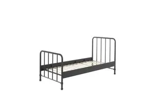 BRONXX Metallbett 90 x 200 cm - Modernes Design in Schwarz - Stilvolles Metallbett der Serie Bronxx mit Liegefläche 90 x 200 cm. Pulverbeschichtete Oberfläche in elegantem Schwarz matt sorgt für einen modernen Look und hohe Langlebigkeit.