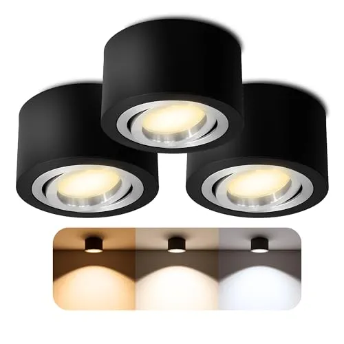 SSC-LUXon LED Aufbaustrahler Flach, schwenkbar, 4W Warmweiß - Schlichte und elegante Aufbaustrahler für jeden Raum, mit schwenkbarem LED-Modul für individuelle Lichtgestaltung und direktem Netzanschluss ohne Trafo.