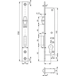 ROTO Rohrrahmenschloss 884 mit Rollfalle - 30 mm - Schließtechnik: Hochwertiges Rohrrahmenschloss mit Rollfalle für zuverlässige Sicherheit. Ideal für Türen mit 30 mm Dicke, aus verzinktem Stahl für Langlebigkeit.