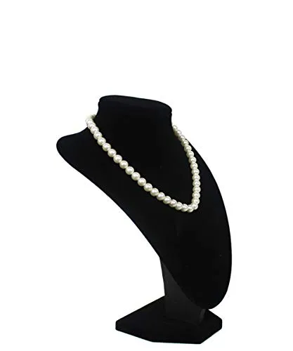 Schmuckbüste Dekobüste Schmuckhalter Kettenhalter Schmuckständer Samt schwarz H:22cm