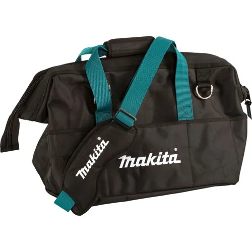 Werkzeugtasche Makita 26 l mit Schultergurt - Elektromagnete: Großzügige 26 l Werkzeugtasche mit weiten Öffnungen, ideal organisiert mit über 20 Taschen für sicheren Werkzeugtransport.