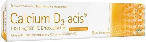 CALCIUM D3 acis 1000 mg/880 I.E. Brausetabletten 20 St