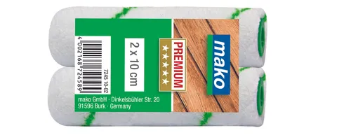 Mako Farbroller Lasurroller Mikrofaser extra kurz 10 cm Malerroller 2 Stück