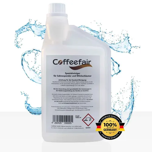Coffeefair Milchschaumreiniger 1 Liter klar, Reiniger für Milchaufschäumer