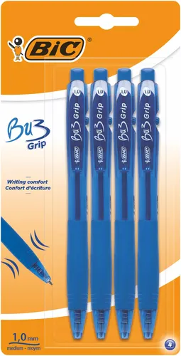 BIC Bu3 Grip Długopis niebieski 4er Blister