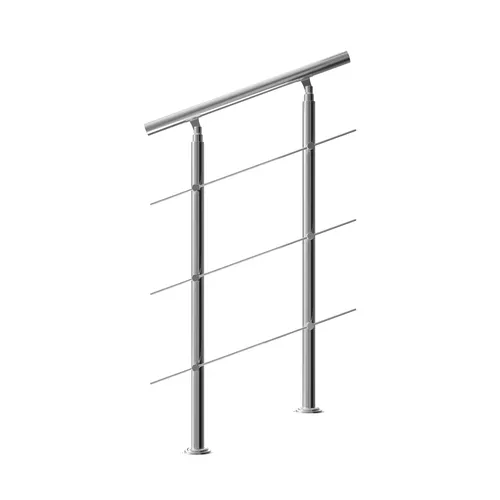 MONZANA® Treppengeländer Edelstahl 80cm mit 3 Querstreben - Terrassengeländer aus robustem, witterungsbeständigem Edelstahl, ideal für Innen- und Außenbereiche. Flexibel anpassbar und einfache Montage für mehr Sicherheit beim Treppensteigen.