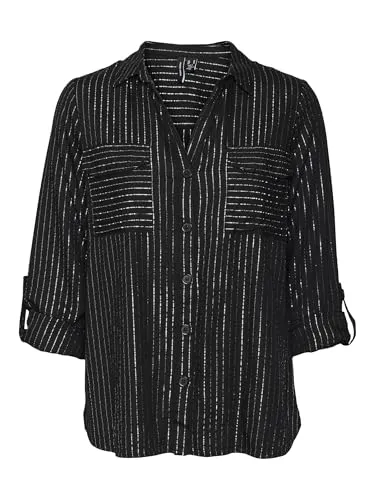 Vero Moda VMBUMPY Damen Hemd - Normal geschnittenes Damenhemd aus 98% LENZING ECOVERO Viskose, umweltfreundlich und stylisch für jeden Anlass.