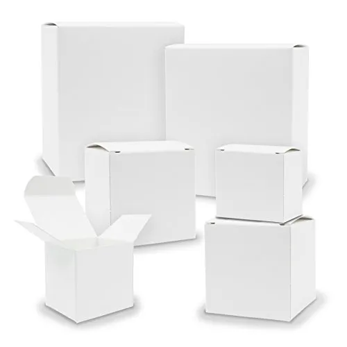 itenga Schachteln V1 24x Quader Würfel gemischt WEISS Boxen zum Basteln z.B. für Adventskalender Gastgeschenke