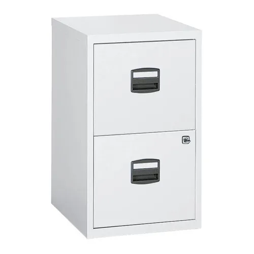 Bisley-Home Hängeregisterschrank PFA2-696, 1-bahnig, 2 Schübe, weiß - Hängeregistraturschrank aus stabiler Stahlkonstruktion, abschließbar mit Zylinderschloss und 2 Schubladen, ideal für die sichere Aufbewahrung von A4-Dokumenten.