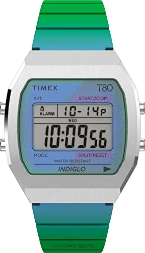 Timex Watch TW2V74500 - Sportliche Digitaluhr - Armbanduhren für Herren mit Kalenderfunktion, Alarm und Indigolicht. Hochwertiges mehrfarbiges Kunststoffband, wasserdicht bis 3 bar, ideal für jeden Anlass. Inklusive Geschenkbox und 2 Jahre Garantie.