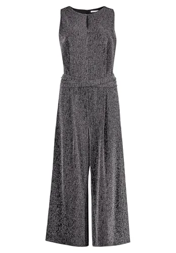 Betty & Co Damen Jumpsuit ohne Arm Schwarz, Größe 44 - Eleganter taillierter Jumpsuit für Damen, ideal für besondere Anlässe. Mit einem modischen Rundhals-Ausschnitt und Falten für einen stilvollen Look.