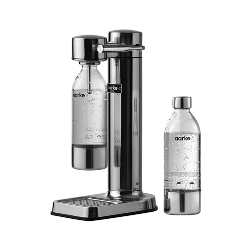 Aarke Carbonator 3 (AAC3-Steel) - Hochwertiger Wassersprudler, stilvolles Design aus Edelstahl für sprudelndes Wasser zu Hause