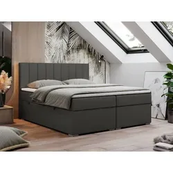 LOPE Boxspringbett 140x200 mit Matratze und Topper in silber von MKS Meble