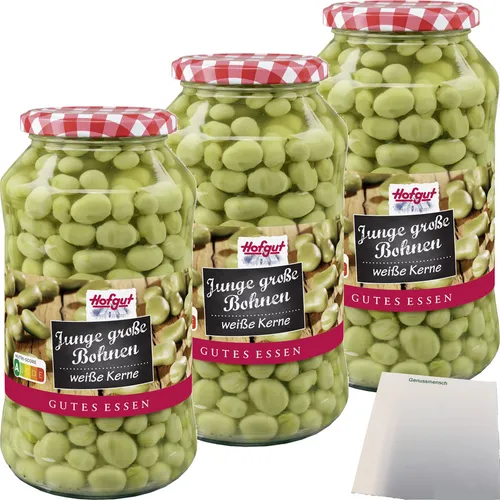 Hofgut Große Bohnen weiße Kerne 3er Pack 3x720ml Glas usy Block