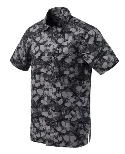 Helikon-Tex Hawaiihemd Dark Ops grau|schwarz XL - Stylisches Hawaiihemd aus 97 % Baumwolle und 3 % Elastan in Größe XL. Ideal für entspannte Tage und Freizeitaktivitäten, bietet es hohen Tragekomfort und eine lässige Optik.