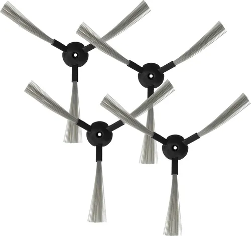 vhbw 4x Seitenbürste kompatibel mit Hoover RBC011, RBC006, Robo.com2, RBC012, RBC003 011, RBC003 Saugroboter - Reinigungsbürsten Set, schwarz / grau
