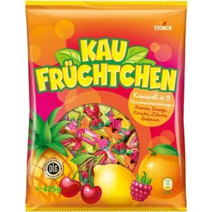 Kau-Früchtchen Kaubonbons, mit Fruchtgeschmack, 91 Stück, 425g