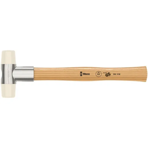 Wera Schonhammer mit Nylonkopf, #2 x 28 mm 101 - Hämmer für präzises Arbeiten, mit unlösbarer Verbindung zwischen Stiel und Kopf für maximale Sicherheit und Langlebigkeit. Ideal für Blechbearbeitung und Messebau.