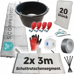 Scorprotect® Schuttrutsche 6 m flexibel mit Einfülltrichter in weiß von Scorprotect