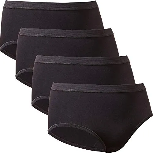 con-ta Damen-Taillenslip 4er-Pack Feinripp schwarz Größe 40