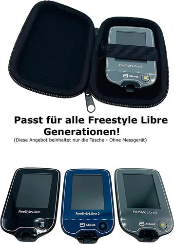 SEWAS Diabetic Care Aufbewahrungstasche Tasche Hardcase Gürteltasche Freestyle Libre Messgerät 3, Gürtelschlaufe, Stoßfest, passgenau, wasserabweisend