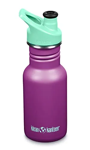 Klean Kanteen Edelstahl Trinkflasche Kinder - neuer Sport Cap, Classic Narrow, neue schmale Ausführung, 355ml, Farbe:Sparkling Grape