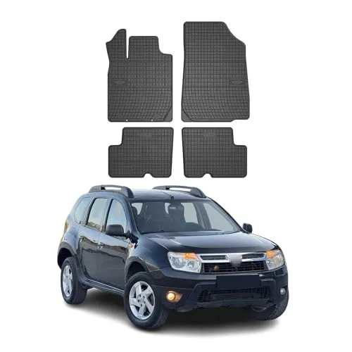 OMAC Gummi Fußmatten für Dacia Duster 2010-2013 - 4tlg. Schwarz - 4-teiliges Set von rutschfesten Gummi Fußmatten für Dacia Duster (2010-2013). Wasserdicht und einfach zu installieren, idealer Schutz für den Innenraum.