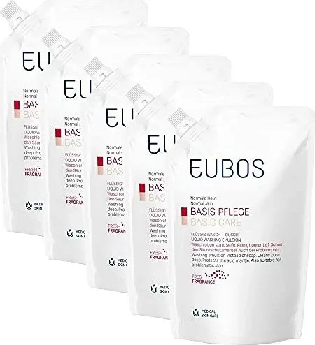 Eubos Basic Skin Care Red Waschemulsion 400 ml - Medizinische Körperpflege mit intensiv feuchtigkeitsspendender Formel, die die Haut reinigt und nährt, für ein luxuriöses Duscherlebnis mit unwiderstehlichem Duft.