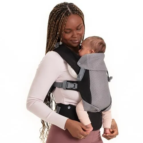 Beco Gemini Babytrage von Neugeborenem bis Kleinkind | Ergonomische Babytrage für Babys 3,2–15,8 kg (7–35 lbs) | M-Position, Verstellbarer Sitz, Atmungsaktives 3D-Mesh (Schwarz)