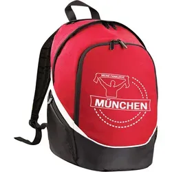 multifanshop Rucksack - München rot - Fankurve in rot/schwarz, one size - Hochwertiger Rucksack für Fans von München rot. Mit praktischem Feuchtfach, Netztasche und Kopfhörerausgang. Ideal für den täglichen Einsatz und Ihre Leidenschaft!