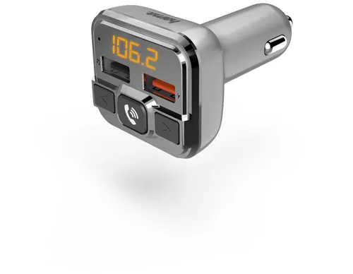 Hama Bluetooth FM Transmitter mit Kfz Ladegerät - Musikstreaming & Freisprechfunktion für das Autoradio, inkl. Qualcomm Quick Charge 3.0