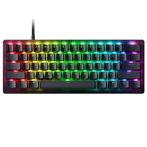 Razer Huntsman V3 Pro Mini Analog Gen2 Schwarz - Gaming-Tastatur im kompakten 60%-Format, ausgestattet mit analogen optischen Schaltern für maximale Präzision und Reaktionsfähigkeit – ideal für E-Sports und intensives Gameplay.