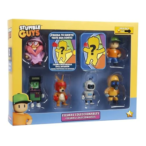 Bizak Stumble Guys Pack mit 8 Actionfiguren, Boxing Roo + Mr Stumble, Sammelfiguren, offizielle Lizenz des Abschuss-Videospiels, Erwachsene Fans und Jungen oder Mädchen ab 8 Jahren (64112072-5)