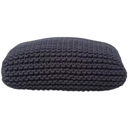 Homescapes Strick-Pouf Schwarz - Viereckiger Hocker für Ihr Wohnzimmer - Viereckiger Strick-Pouf von Homescapes in Schwarz, 70 x 20 cm. Ideal als Sitzgelegenheit oder Fußablage. Aus 100% Baumwolle, bietet er Komfort und stilvolles Design für Ihr Zuhause.