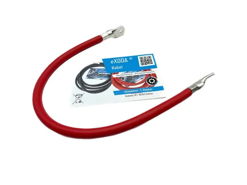 eXODA 25 mm2 M8 M8 Batteriekabel, Rot, (75 cm), 99% Kupfer