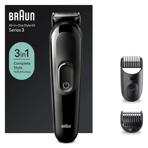 Braun Barttrimmer Series 3 SK2400 - 10 Schnittstufen für individuelles Styling, inkl. 2 Kammaufsätzen und abwaschbar für einfache Reinigung
