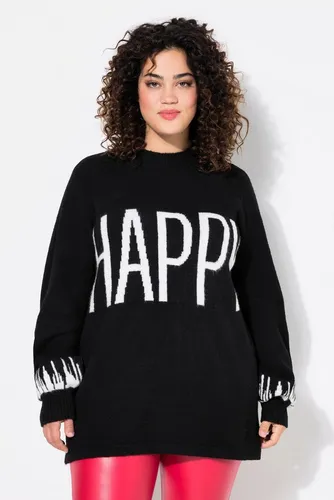 Angel of Style Rollkragenpullover Pullover HAPPY-Statement Ballon-Langarm