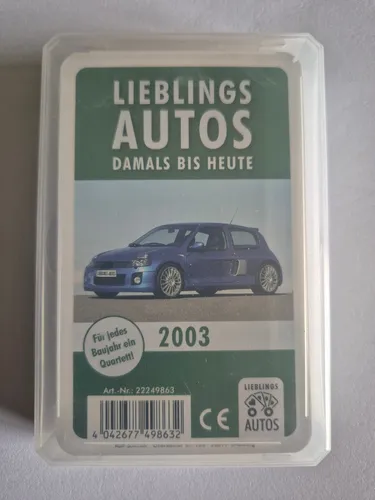 Auto Quartett 2003 Baujahr Geburtsjahr 23. Geburtstag Geschenk Spielkarten Neu